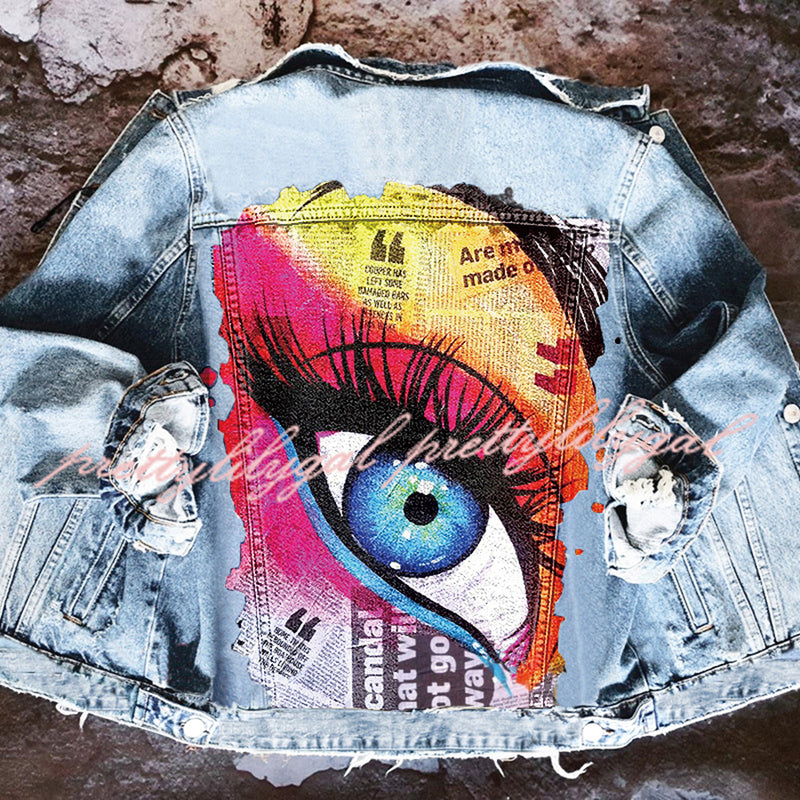 Halloween Print Long Sleeve Denim Jacket