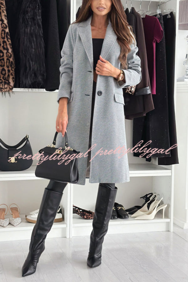 Fashionable Casual Lapel Long Sleeve Single Breasted Loose Coat