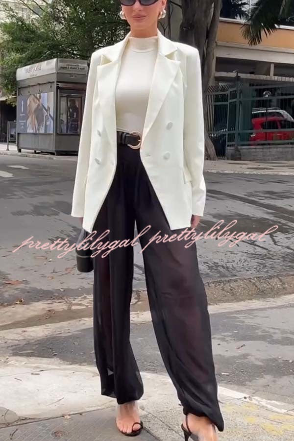 Autumn Avenue Chiffon See-Through Elastic Waist Aladdin Bloomers Pants