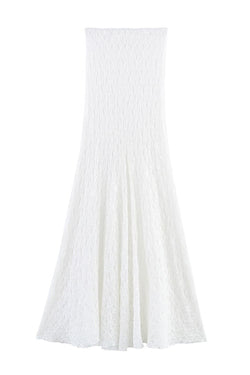 Solid Color Lace Stretch Holiday Maxi Skirt