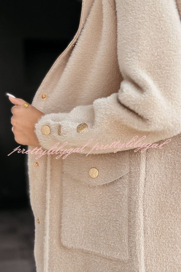 Fashion Drawstring Waistband Hooded Zipper Pocket Loose Coat