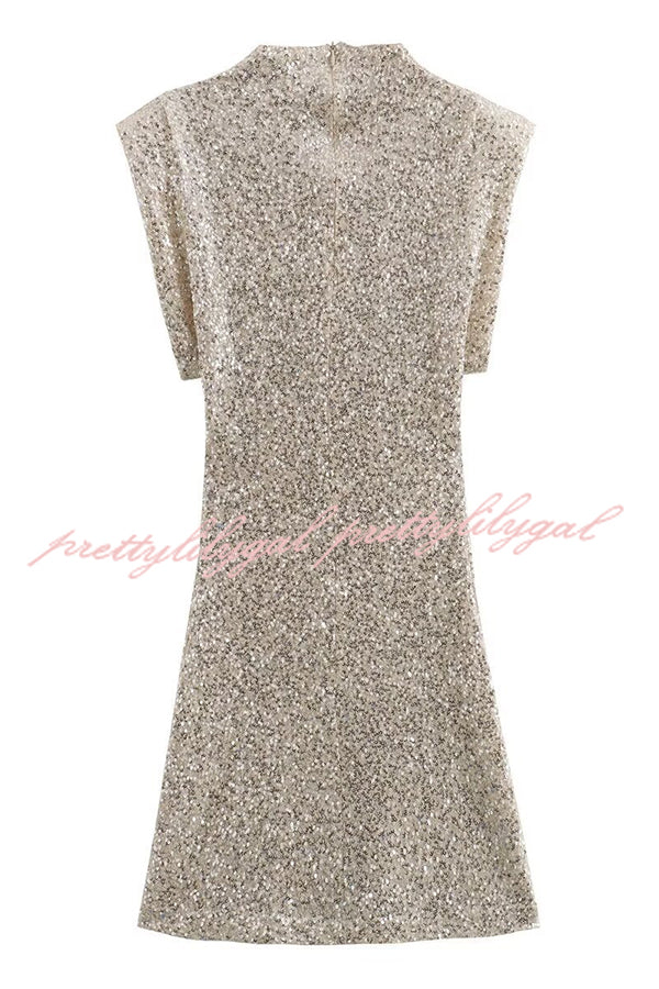 Adorable Sexy Vibes Sequin Wide Sleeve Mini Dress