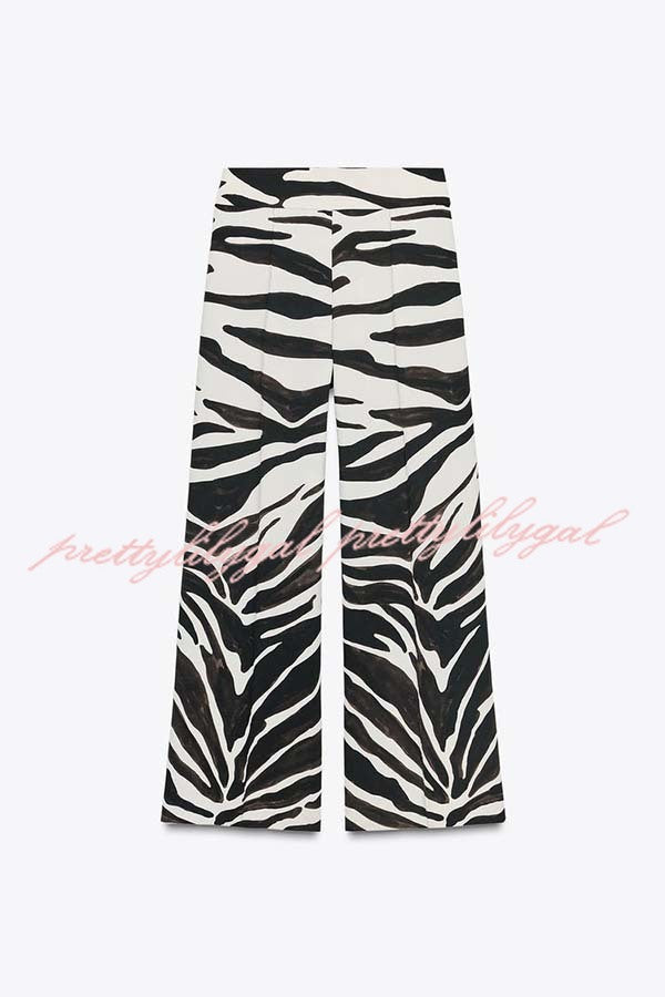 Breath of Freedom Animal Print High Rise Pocketed Wide Leg Pants