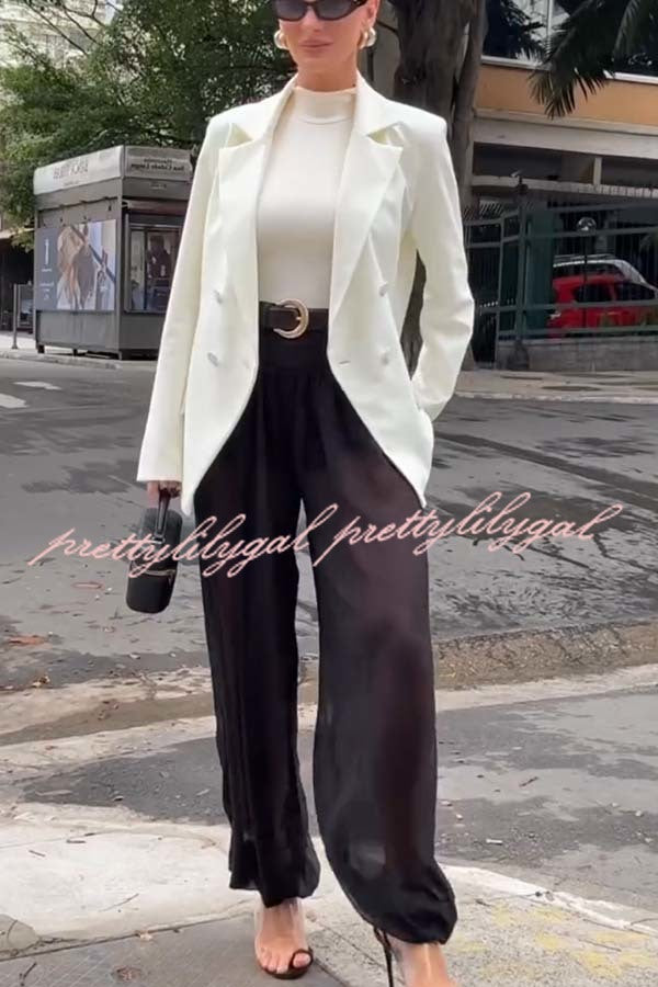 Autumn Avenue Chiffon See-Through Elastic Waist Aladdin Bloomers Pants