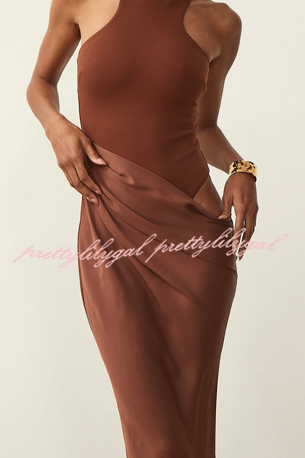 Sexy Sleeveless Slim Waist Hollow Out Maxi Dress