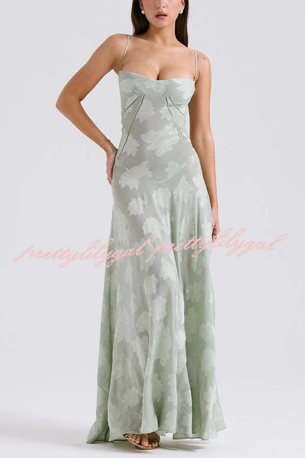 Fashion Sexy Suspenders See-through Holiday Slim Maxi Dress