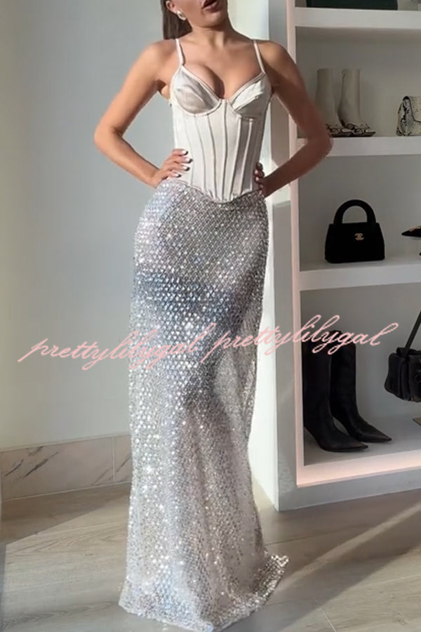 The Great Gatsby Satin Sweetheart Neck Corset Back Lace-up Tank