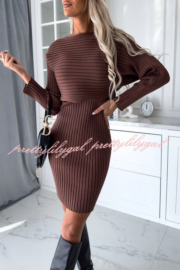 Striped Long Sleeved Top and Strappy Mini Dress Set