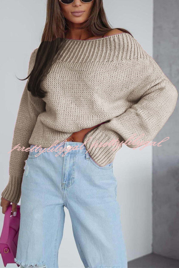 Solid Color Long-sleeved Round Neck Loose Knitted Sweater