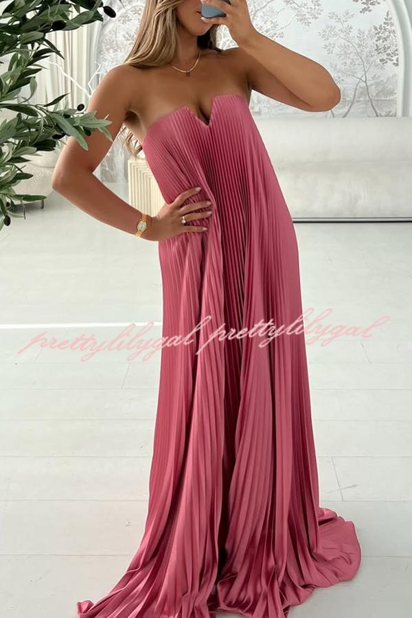 Darling Moment Satin Fabric Off Shoulder V-neck Asymmetric Hem A-line Maxi Dress