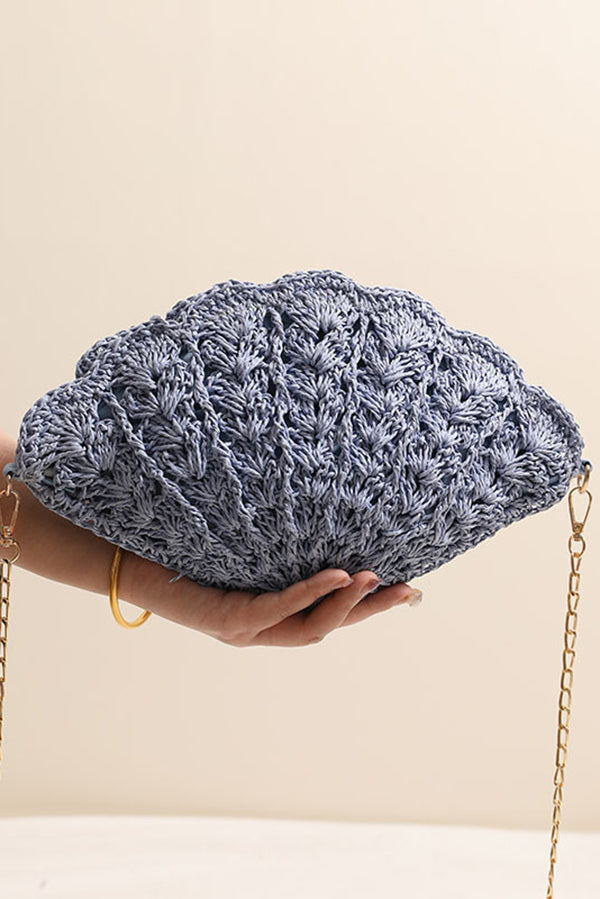 Fairy Shell Hollowed-Out Crossbody Straw Bag