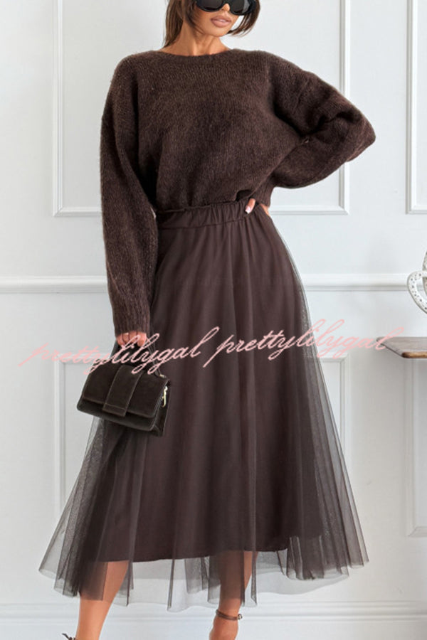 Gisella Knit Back Slit Leopard Print Bow Design Long Sleeve Relaxed Sweater