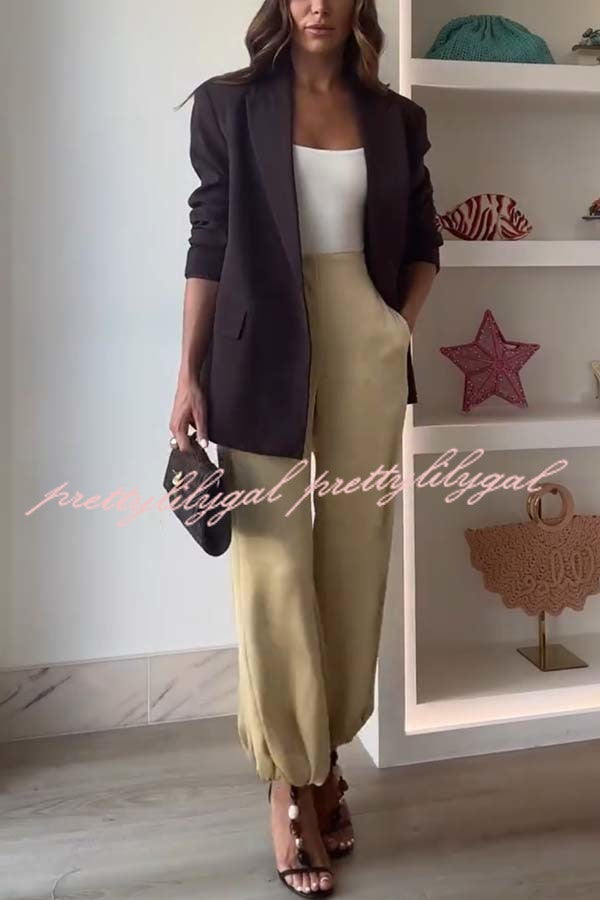 City Phantom Button Up Long Sleeve Lapel Loose Blazer