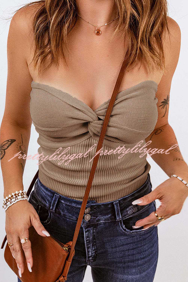 Sexy Tube Knit Ribbed Slim Backless Tank Top