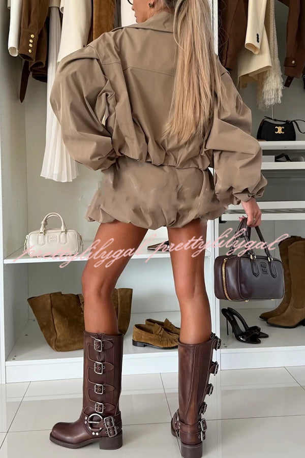 Fashion Style High Rise Elastic Waist Pocketed  Bloomer Shorts