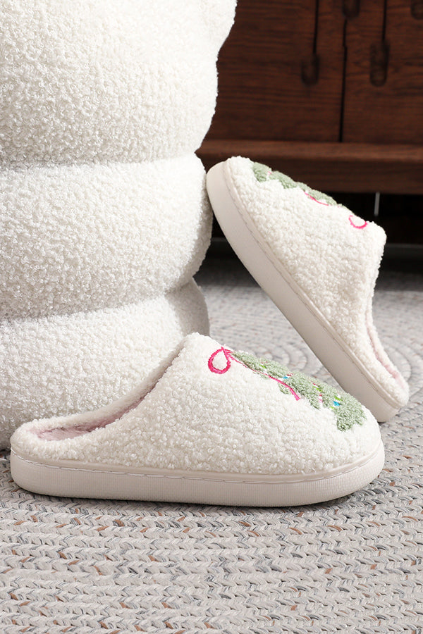 Christmas Cartoon Pattern Warm Cotton Slippers