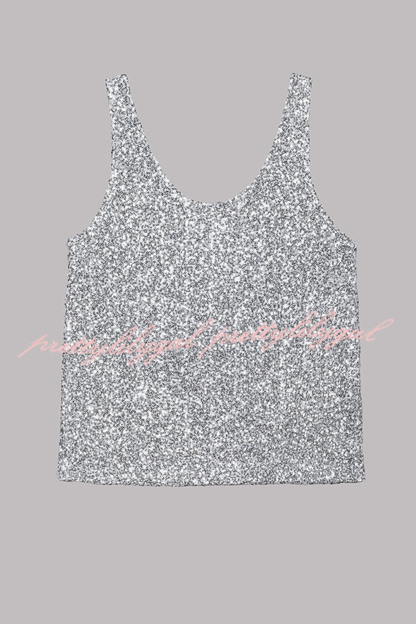 Vacation Luxe Sequin Relaxed Tank Top