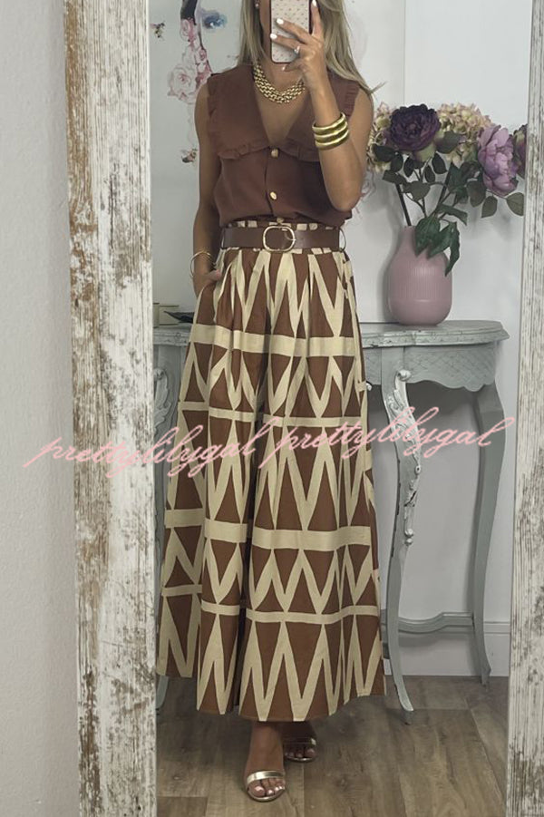 Unique Print Loose Pocket Holiday Maxi Skirt