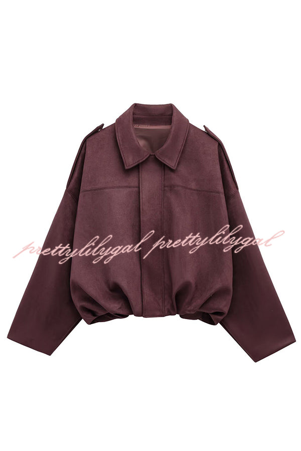 Fashion Lapel Long-sleeved Casual Bomber Jacket
