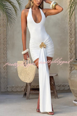 Odele U-shaped Neck Halter Straps Stretch Bodysuit