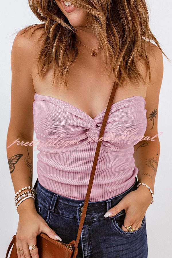 Sexy Tube Knit Ribbed Slim Backless Tank Top