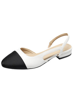 Fashionable Color-blocked Elegant French Thick-heeled Sandals