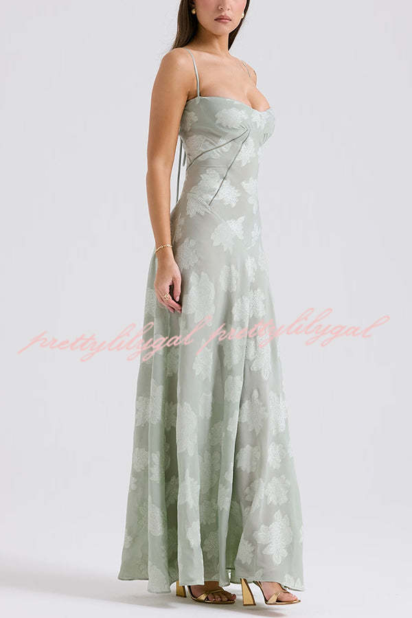 Fashion Sexy Suspenders See-through Holiday Slim Maxi Dress