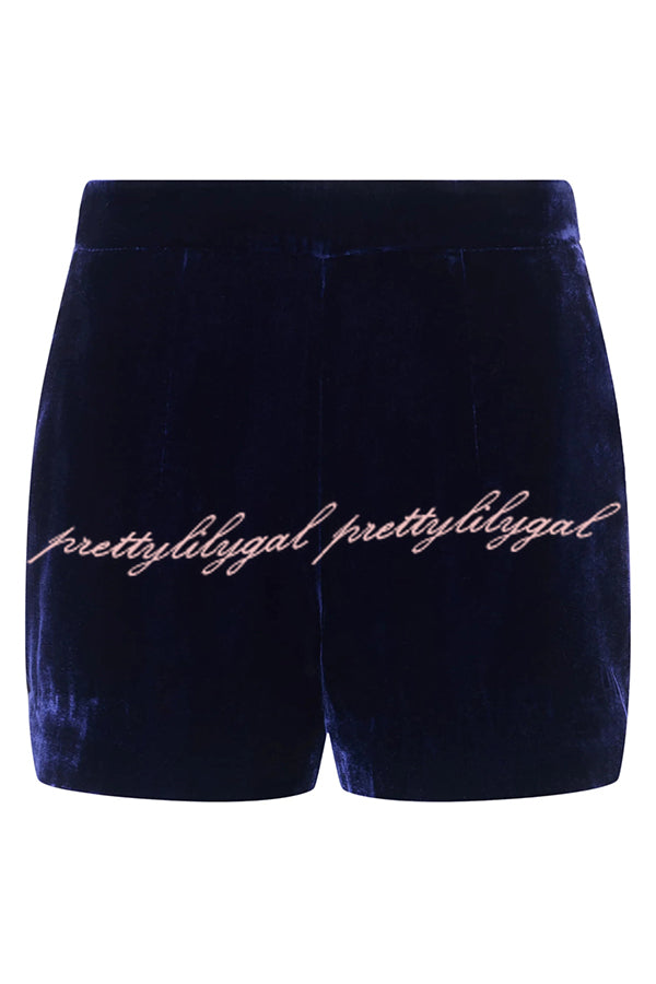 Bold Modern Velvet Contrast Satin Lapel Blazer and High Rise Pocket Shorts Set