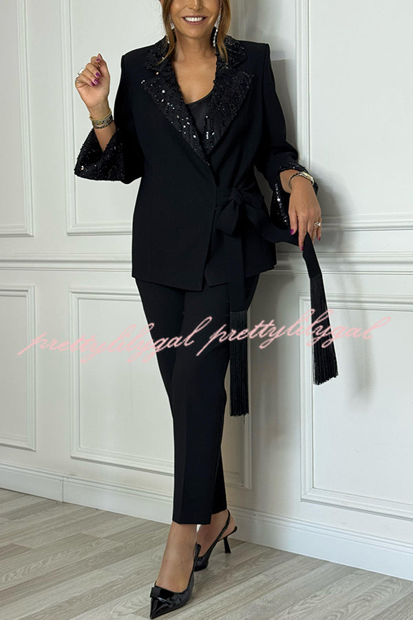 Social Time High Rise Elastic Zipper Waist Pocket Straight-leg Pants
