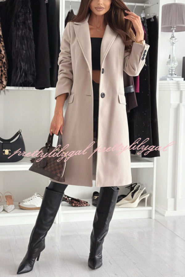 Fashionable Casual Lapel Long Sleeve Single Breasted Loose Coat