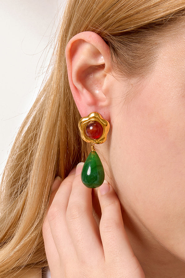 Stylish and Exquisite Titanium Steel Resin Earrings