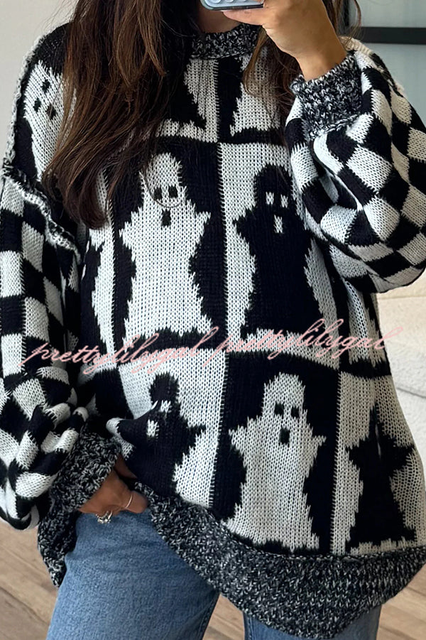 Halloween Casual Loose Crew Neck Sweater