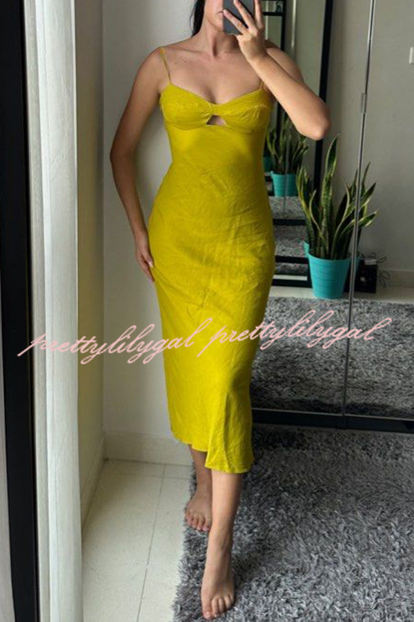 Sexy Hollow Strap Backless Slim Midi Dress