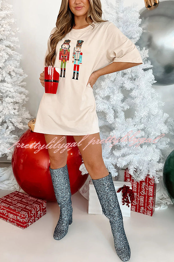 Nutcrackers for The Holidays Sequin Nutcracker T-shirt Mini Dress