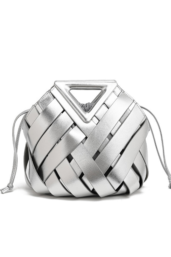 Fashion Triangle Woven Large-capacity Handbag