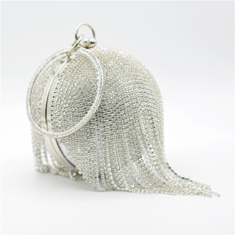 Fashionable Tassel Diamond Ball Evening Handbag