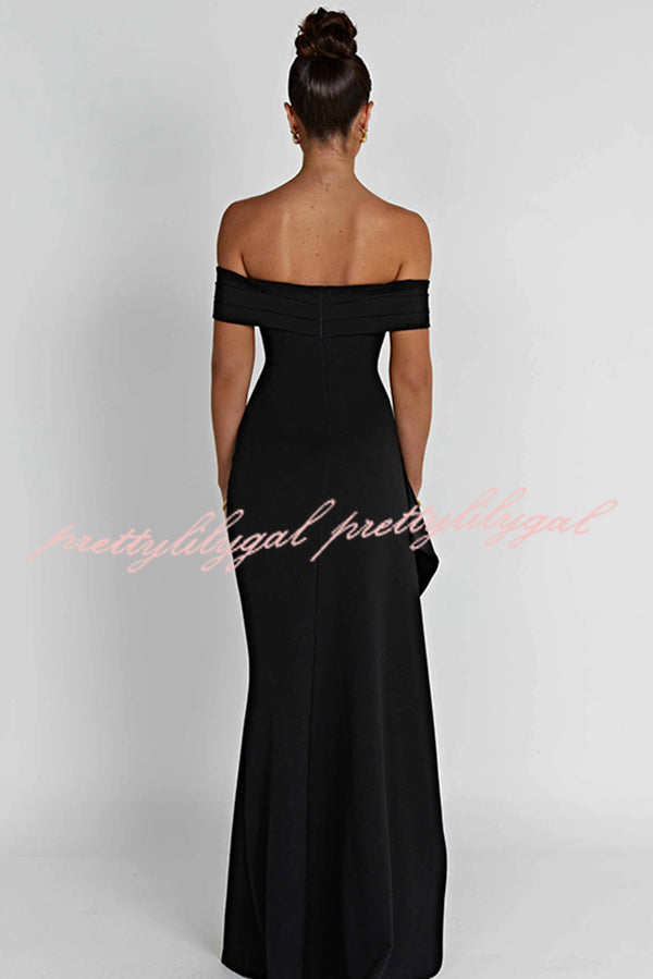 Sexy Lady Off Shoulder High Slit Maxi Dress