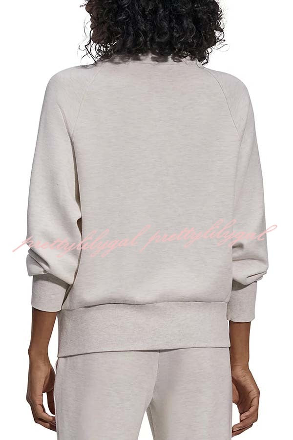 Lissett Zip-Through Long Sleeve Loose Sweatshirt and Elastic Waist Pocket Jogger Set