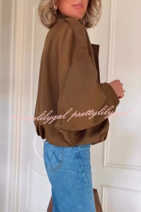 Fashion Lapel Long-sleeved Casual Bomber Jacket