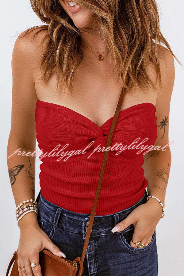 Sexy Tube Knit Ribbed Slim Backless Tank Top