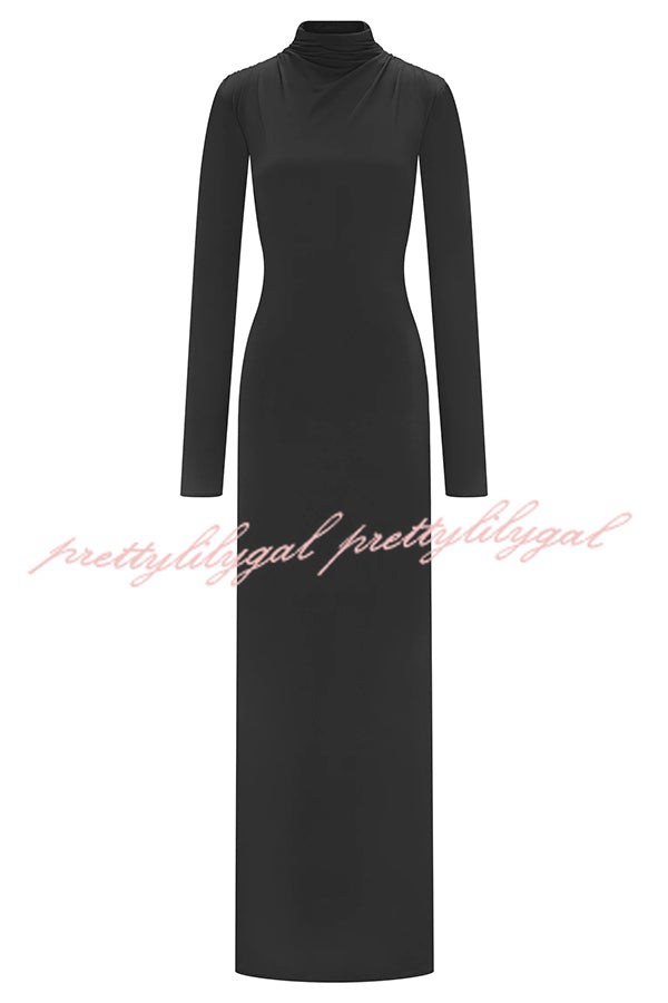 Sexy Backless Long-sleeved Stretch Slim-fit Maxi Dress