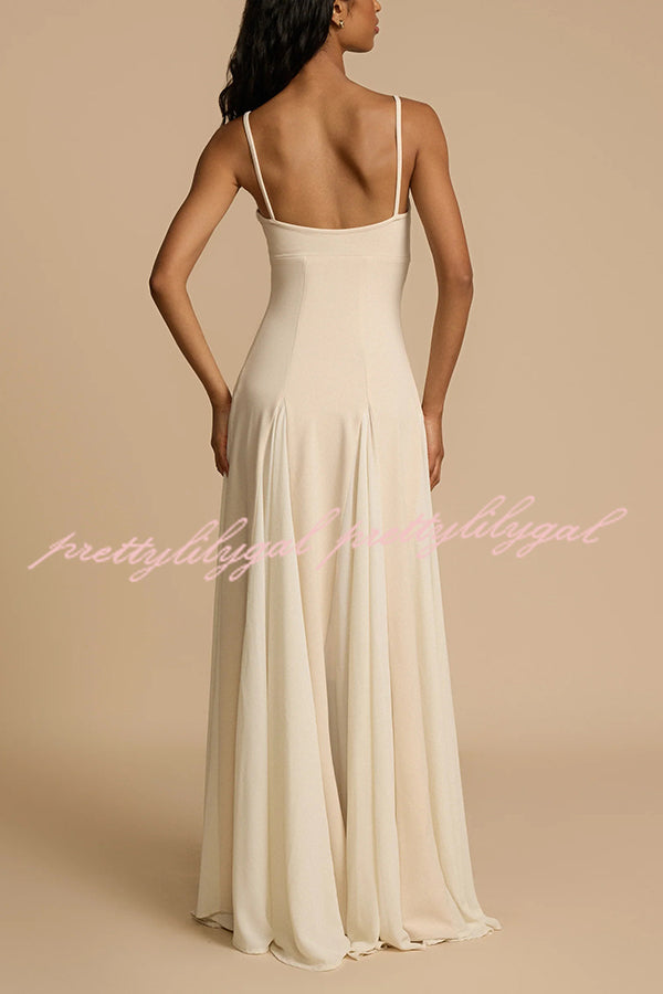 Timeless Elegance Panelled Tulle A-line Slip Maxi Dress