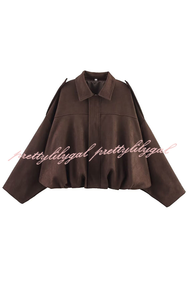 Fashion Lapel Long-sleeved Casual Bomber Jacket