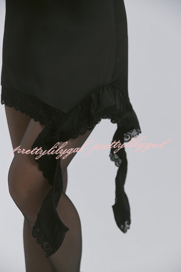 Fashionable Lace Asymmetrical Elegant Mini Skirt