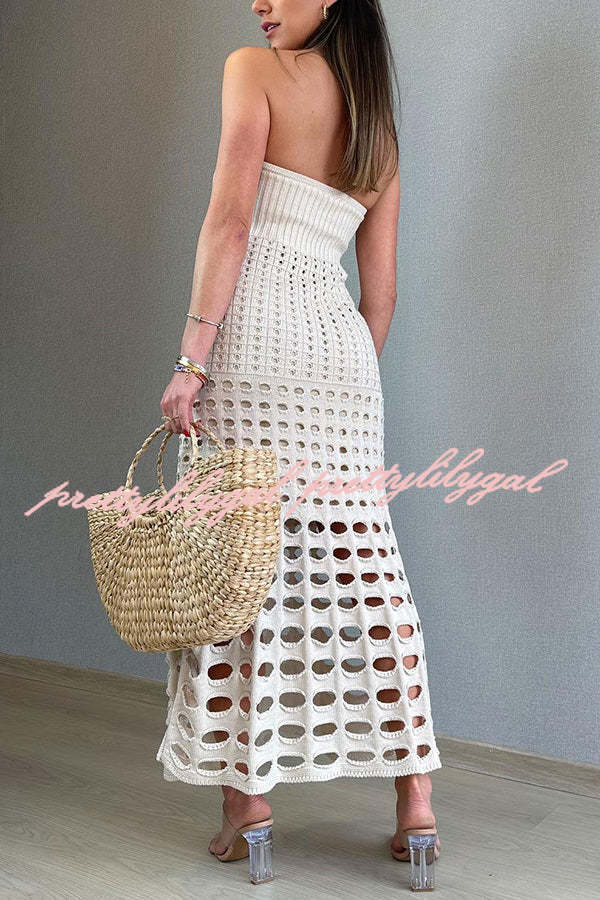 Rustic Patchwork Cutout Off Shoulder Maxi Dress