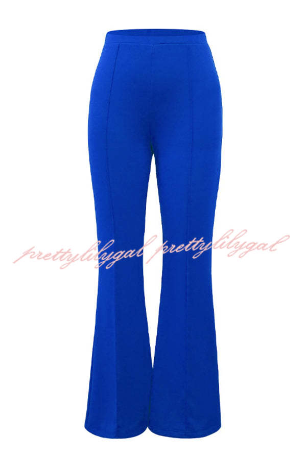 Downtown Dates High Rise Elastic Waist Stretch Flared Pants