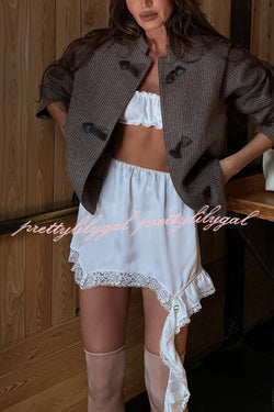 Fashionable Lace Asymmetrical Elegant Mini Skirt