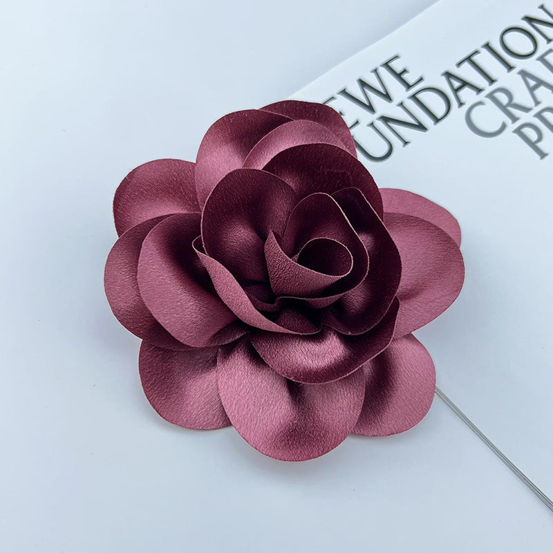 Satin Fabric Flower All-match Brooch