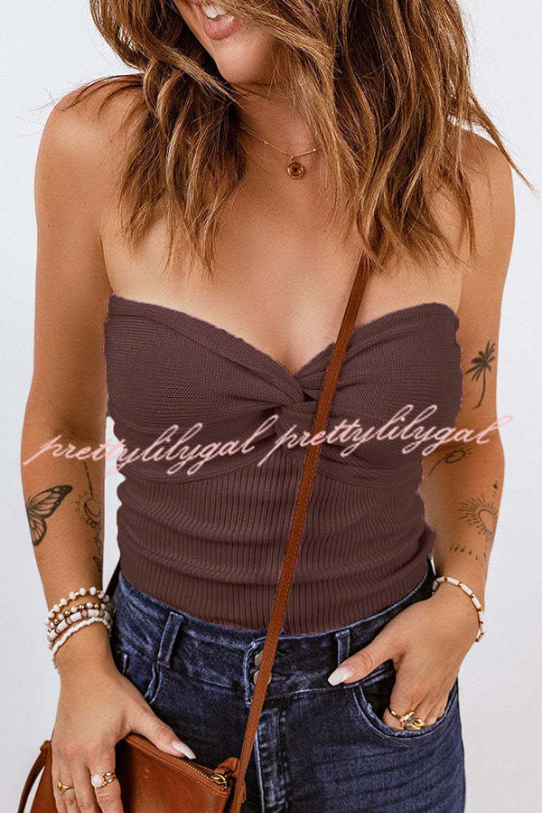 Sexy Tube Knit Ribbed Slim Backless Tank Top