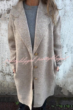 Solid Color Lapel Long Sleeve Loose Casual Jacket